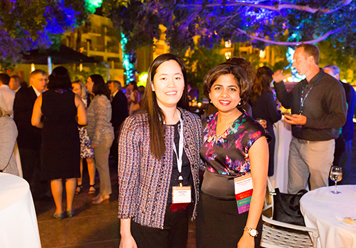 2 attendees at a reception